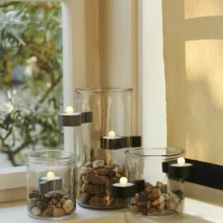 Sirius Amalia Fyrfadslys 2stk Sæt, Ø3,9xH1,8 Cm, Mørkegrå