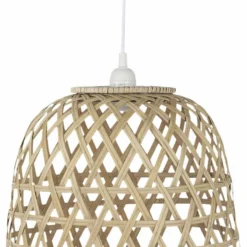 Ib Laursen Hængelampe Bambus Skærm Hvid Plastikledning