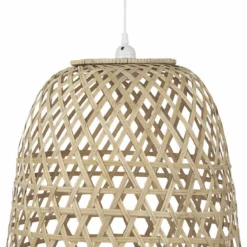 Ib Laursen Hængelampe Bambus Skærm Hvid Plastikledning