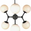 Halo Design ATOM Chandelier 6L G9 Sort/opal Glas