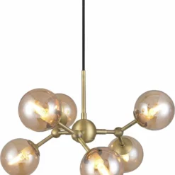 Halo Design Atom Mini Lysekrone Antik Messing 6xG9