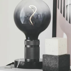 Halo Design HALO Bordlampe E27, Gun-Black / Marmor Fod