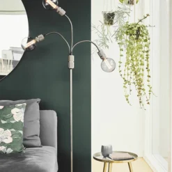 Halo Design HALO 3L Gulv 3 X E27, Gun-Black / Marmor Fod