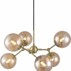 Halo Design Atom Large Lysekrone Antik Messing 6xG9