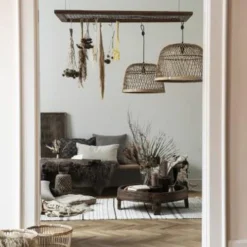 Ib Laursen Hængelampe Bambus Skærm Hvid Plastikledning -Umage Salgsbutik 5709898296070 4