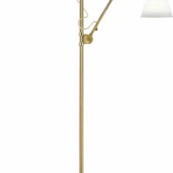 Gubi BL3 Floor Lamp - Dia.16 Brass Base Bone China Shade