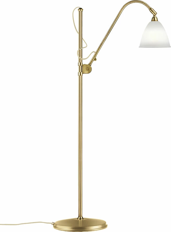 Gubi BL3 Floor Lamp - Dia.16 Brass Base Bone China Shade 1 Gubi BL3 Floor Lamp - Dia.16 Brass Base Bone China Shade