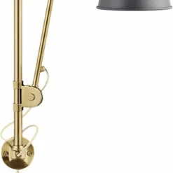Gubi BL5 Wall Lamp 16 All Brass Parts/grey Shade