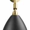 Gubi BL7 Wall Lamp 16 All Brass Parts/charcoal Black Shade