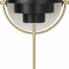 Gubi Multi-Lite Table Lamp, Brass Base, EU Black Semi Matt