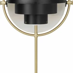 Gubi Multi-Lite Table Lamp, Brass Base, EU Black Semi Matt
