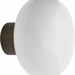 New Works Karl-Johan Wall Lamp, Smoked Oak W. WH Opal Glass