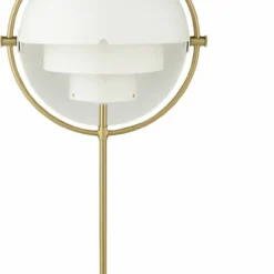 Gubi Multi-Lite Table Lamp, Brass Base - White Semi Matt