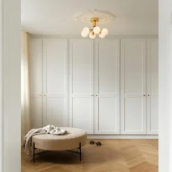 Nuura Apiales 6 Ceiling, Brushed Brass / Opal